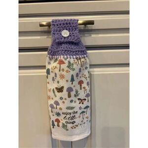 Crochet Top Kitchen Towel-Enjoy the little things